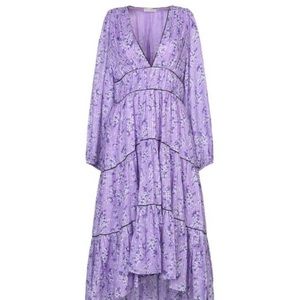 Ulla Johnson Purple Floral Sleeved Dress